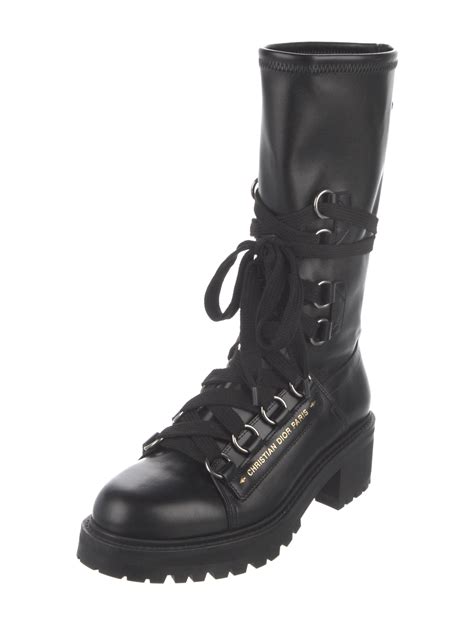 dior black leather boots|christian Dior combat boots.